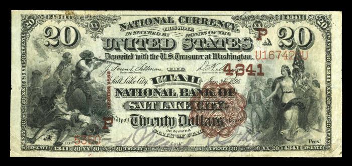Utah National Bank of Salt Lake City National Currency dollar bill