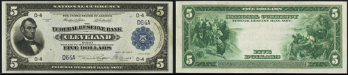 1918 Five Dollar Bill Federal Reserve Bank Note
