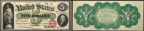1862 Five Dollar Bill Legal Tender Note