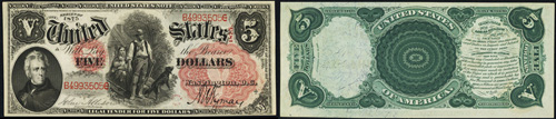 1875 Five Dollar Bill Legal Tender Note