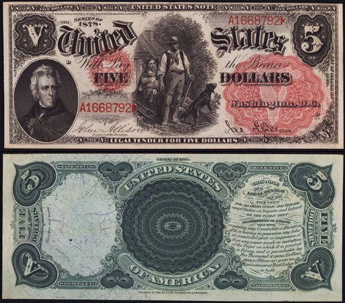 1878 Five Dollar Bill Legal Tender Note