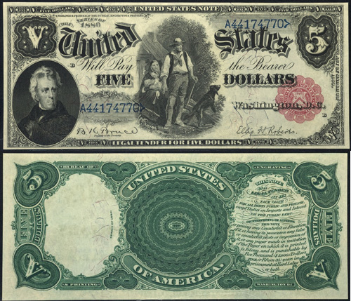 1880 Five Dollar Bill Legal Tender Note