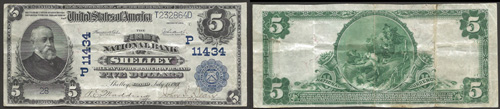 1902 Five Dollar Bill National Currency Blue Seal Note