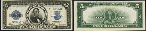 1923 Five Dollar Bill Silver Certificate Note