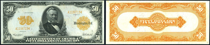 Series 1913 $50 Gold Certificate