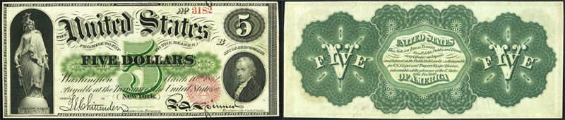 Series 1862 $5 Legal Tender