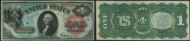 Series 1869 $1.00 Legal Tender Rainbow