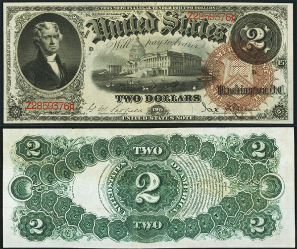 Series 1880 $2 Legal Tender Bill