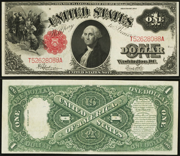 Series 1917 $1 Legal Tender Red Seal
