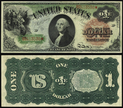 1869 One Dollar Bill Legal Tender Rainbow