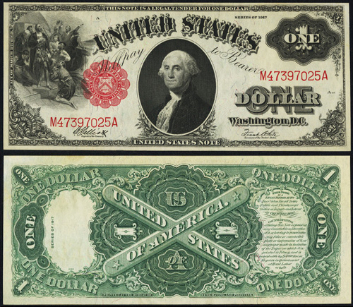 1917 One Dollar Bill Legal Tender