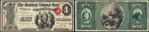 1863 One Dollar Bill National Currency Note