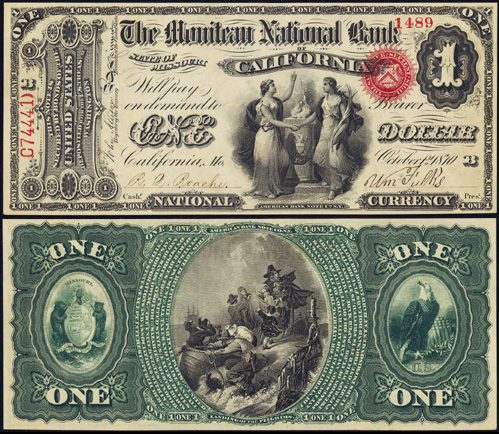1863 One Dollar Bill National Currency Note