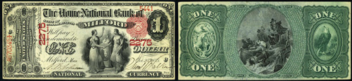 1875 One Dollar Bill National Currency Note