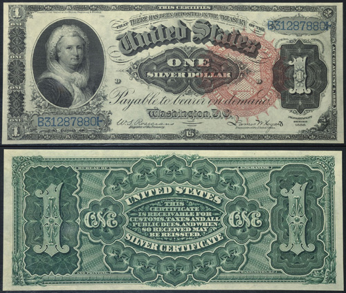 1886 One Dollar Bill Silver Certificate Note