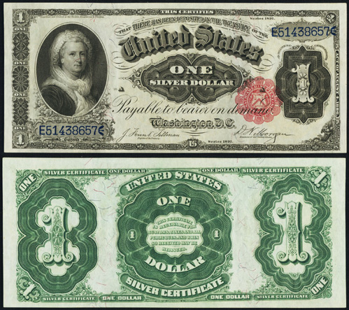 1891 One Dollar Bill Silver Certificate Note
