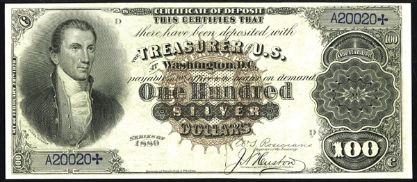 Silver Certificate Series 1880 $100