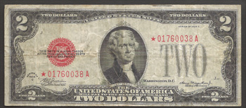 Series 1928-C $2.00 Legal Tender Star Note
