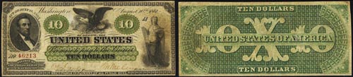 1861 Ten Dollar Bill Demand Note