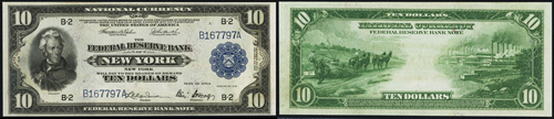 1918 Ten Dollar Bill Federal Reserve Bank Note