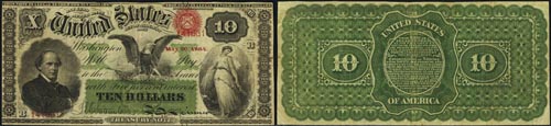 1864 Ten Dollar Bill Interest Bearing Note