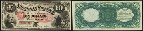 1878 Ten Dollar Bill Legal Tender Jackass Note