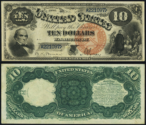 1880 Ten Dollar Bill Legal Tender Jackass Note
