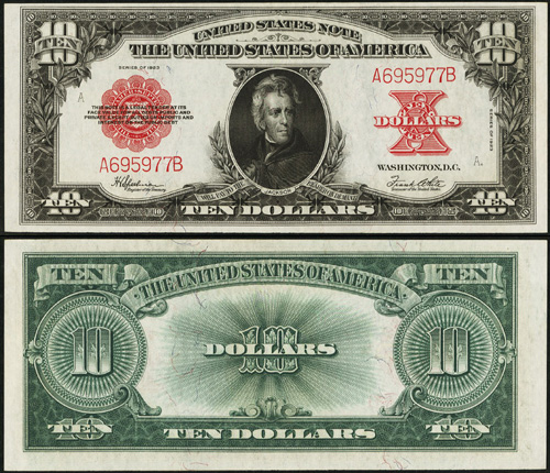 1923 $10 Ten Dollar Bill Legal Tender Note