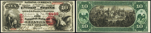 1875 Ten Dollar Bill National Currency Note