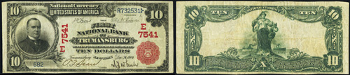 1902 Ten Dollar Bill National Currency Red Seal Note