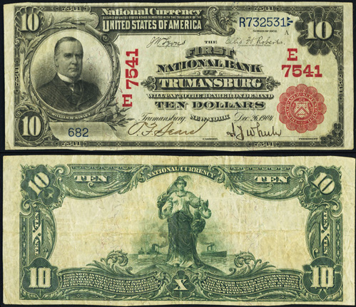 1902 Ten Dollar Bill National Currency Red Seal Note