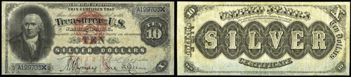 1878 Ten Dollar Bill Silver Certificate Note