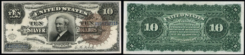 1886 Ten Dollar Bill Silver Certificate Note
