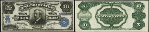 1908 Ten Dollar Bill Silver Certificate Note