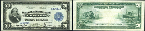 1915 Twenty Dollar Bill Federal Reserve Bank Note