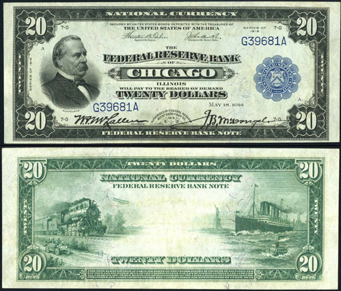 1915 Twenty Dollar Bill Federal Reserve Bank Note