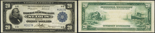 1918 Twenty Dollar Bill Federal Reserve Bank Note