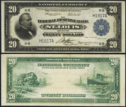 1918 Twenty Dollar Bill Federal Reserve Bank Note