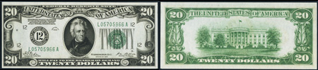1928 Twenty Dollar Bill Federal Reserve Note
