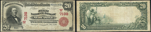 1902 Twenty Dollar Bill National Currency Red Seal Note