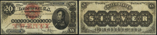 1878 Twenty Dollar Bill Silver Certificate Note