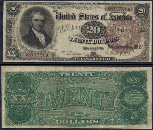 1890 Twenty Dollar Bill Treasury Note