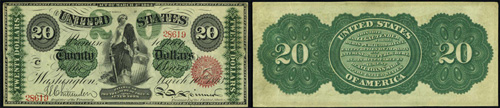 1863 Twenty Dollar Bill Legal Tender Note