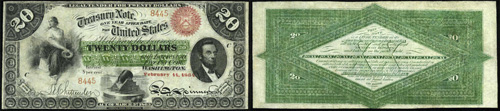 1863 Twenty Dollar Interest Bearing Treasury Note