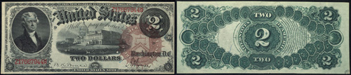 1880 Two Dollar Bill Legal Tender Note