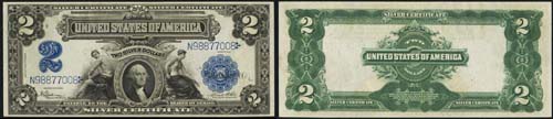 1899 Two Dollar Bill Silver Certificate Note