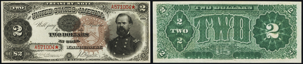 1890 Two Dollar Bill Treasury Note